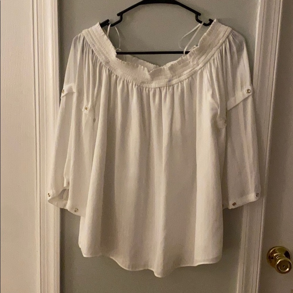 Off the shoulder white blouse